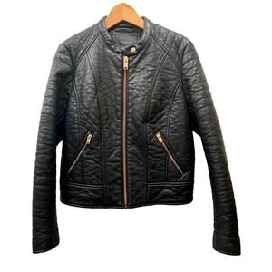 Marc New York Vegan Leather Cafe Racer Motorcycle Biker Jacket | M/L